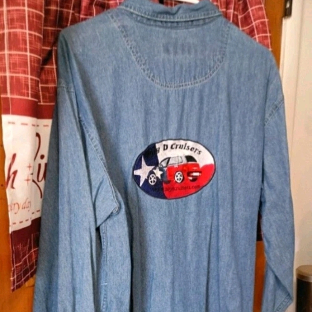 Men's Luna Pier Casual Demin PT Cruiser Long Sleeve Shirt Large